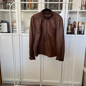 Women’s Brown Leather BomberJacket